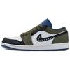 Air Jordan 1 Abrasion Resistant Slip Resistant Low Top Vintage Basketball Shoes Men's Black White Green 553558-414(Team679-)