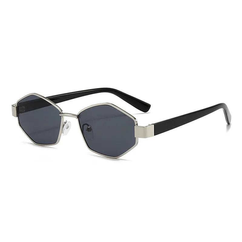 Vintage Retro Mirror Men Sunglasses for Female Sun Glasses Fashion Metal Polygon Women Sunglasses Brand Designer Uv400