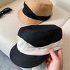 Linen Cotton Equestrian Cap Stylish Pleated Breathable Flat-Top Baseball Cap Women Soft, Breathable Durable Beret