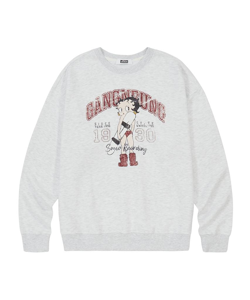 CNVS Ulkin X Betty Boop Gangneung Surfing Sweatshirt_Light Gray
