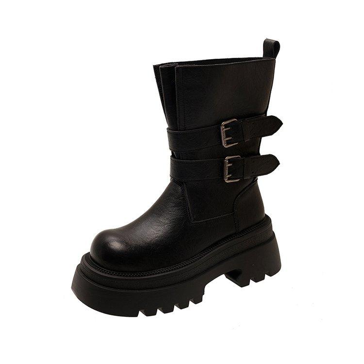 Height increase 7CM Martin boots women's autumn 2025 new small muffin thick-soled small short boots thin locomotive boots