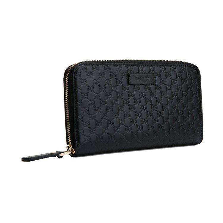 GUCCI Cow Leather Wallet Men's Black 449391-BMJ1G-1000