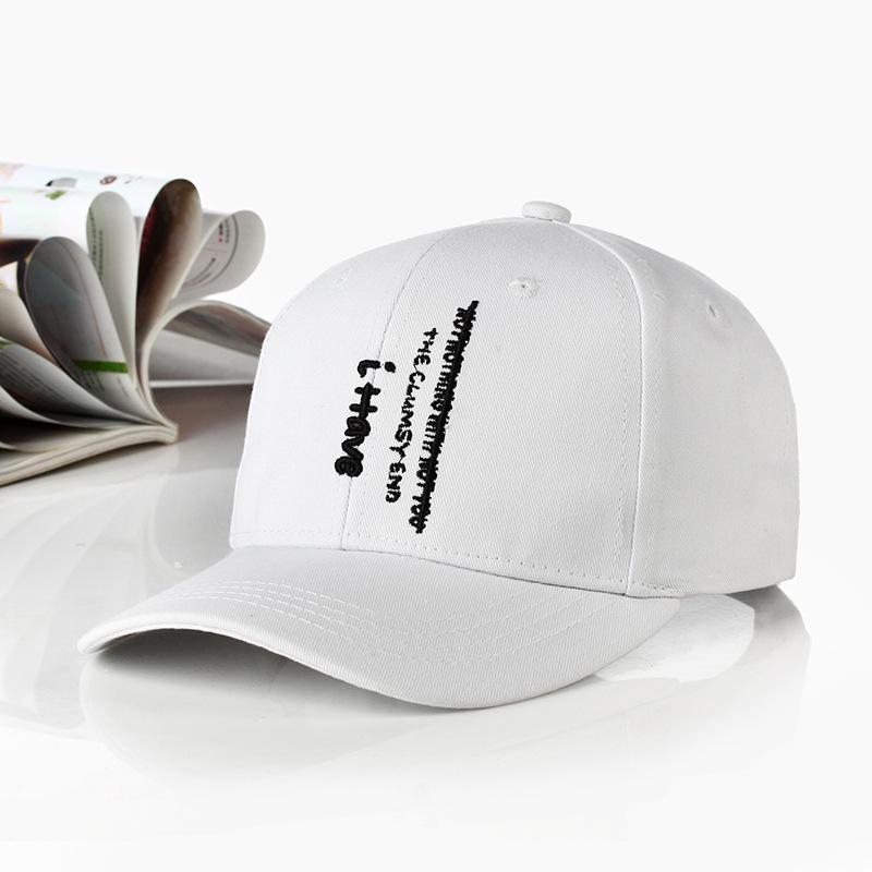 Neue Mode Buchsticken Schwarz Weiß Kappe Baumwolle Snapback Hüte Für Männer Frauen Hip Hop Angepasste Baseballkappen