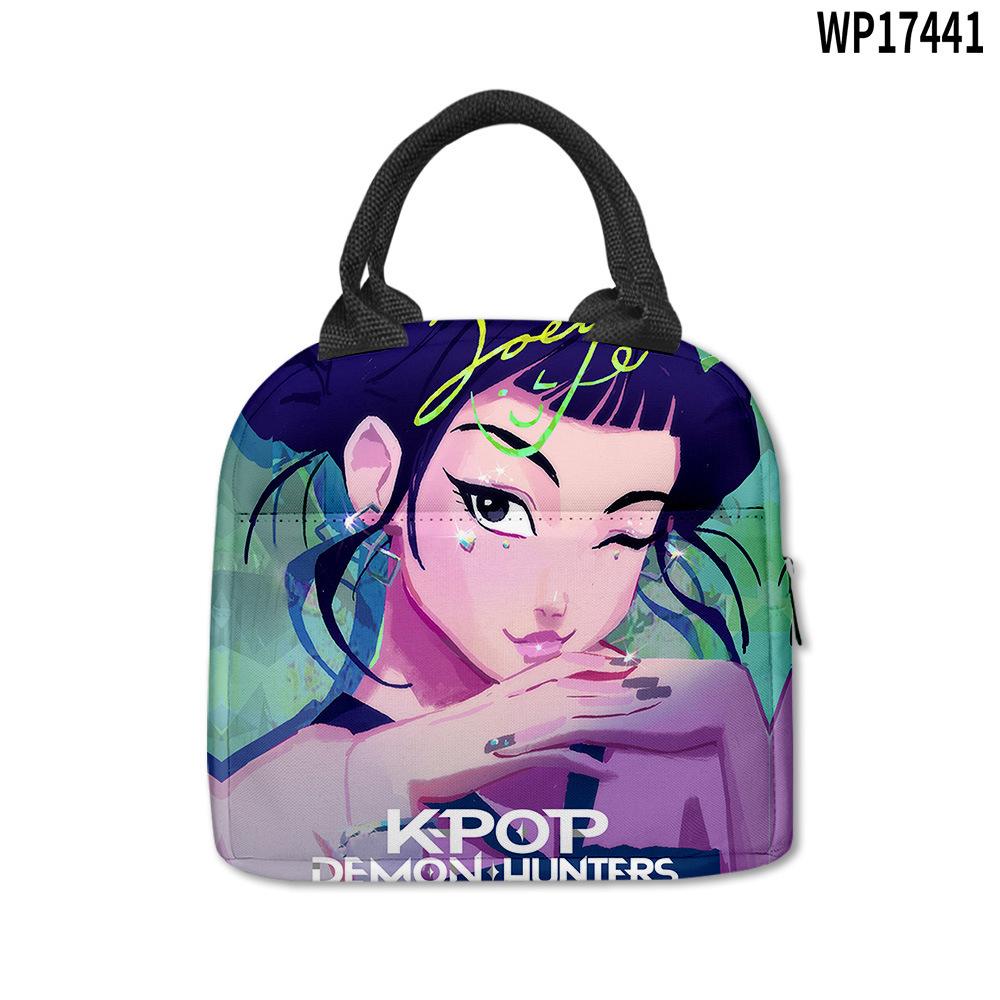Demon Hunter Girl Group Peripheral Lunch Bag, Cartoon Printing Waterproof And Wear-Resistant, Student Office Worker Thermal Insulation Lunch Box Bag