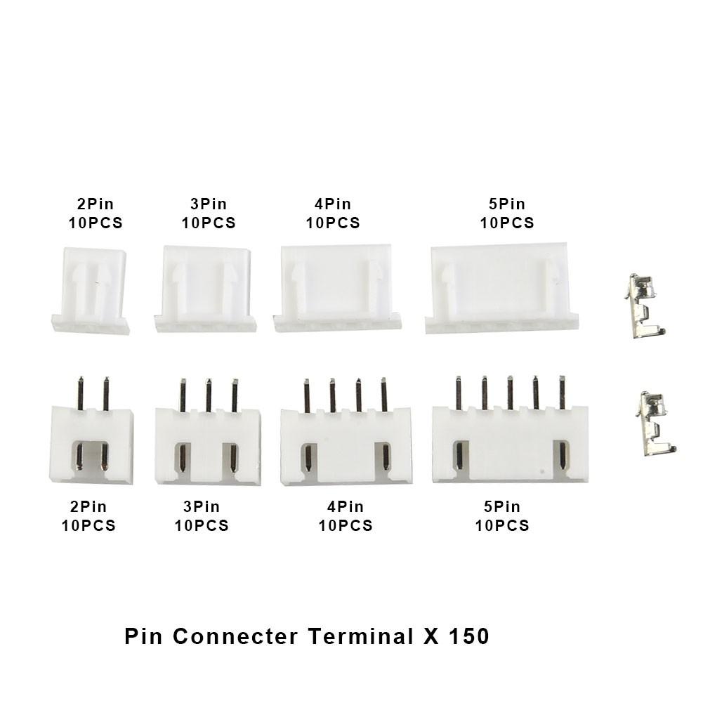 230PCS For JST XH2.54mm 2 3 4 5 Pin Board Connectors Plug Mini  Male Female Kit