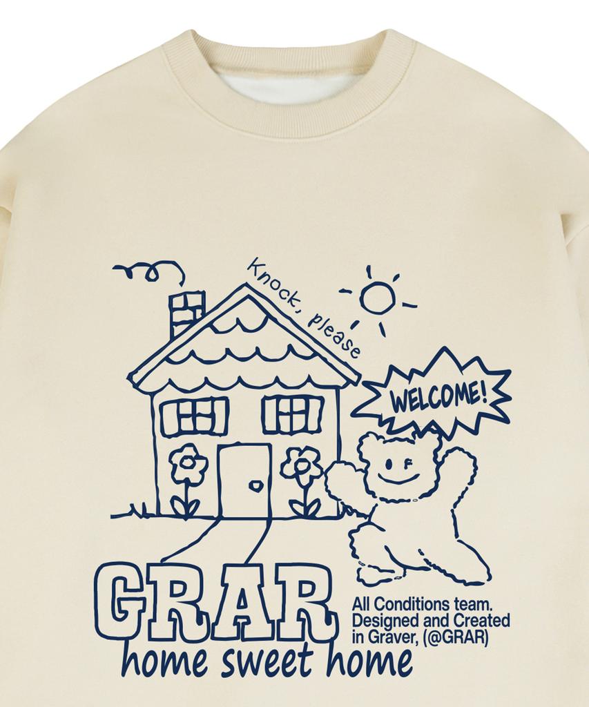 GRAVER [Unisex] Sweet-Home Sweatshirt_Cream