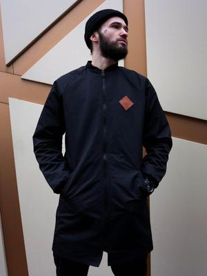 Bomber Windbreaker Long obojstranná čierna/sivá