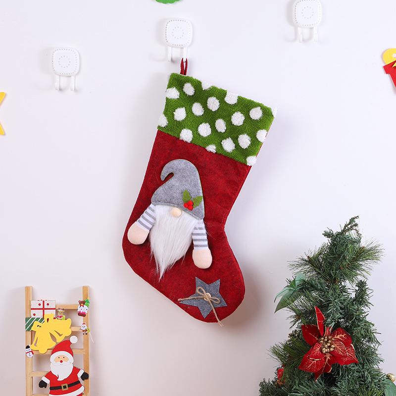 Faceless Old Man Rudolph Polka Dot Christmas Stocking Plush & Tree Ornament