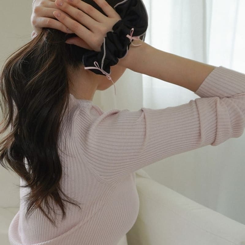 gemade Noir ribbon scrunchie #G008