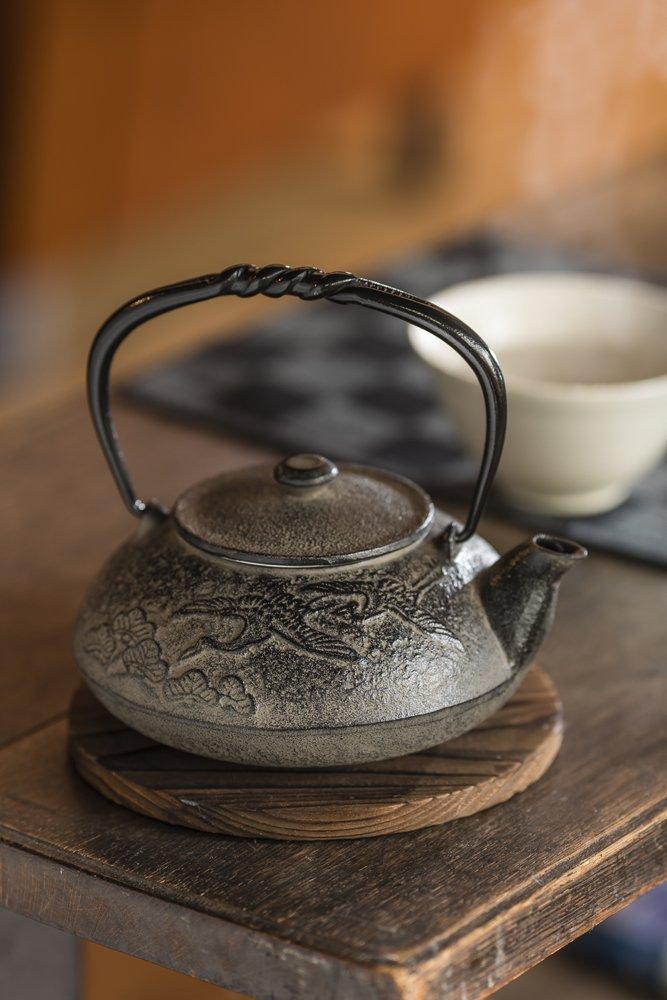 Ikenaga Iron Works Iron Teapot Nanbu Ironware Matsutsuru Made In Japan 0.55L