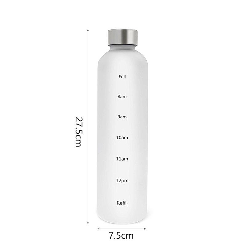 1000ml Plastikowy Kubek Kosmiczny Duża Pojemność Przezroczysty Matowy Kubek na Wodę Miedziana Pokrywka Sportowa Butelka na Wodę Z Znacznikiem Czasu Dla Ucznia