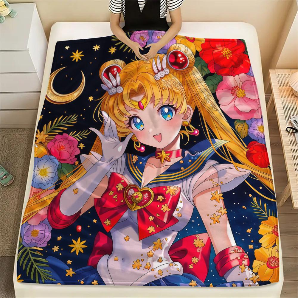 Sailor Moon2 Flannel Blanket, High quality Comfortable for All Seasons, Home Decor, Warmth and Comfort