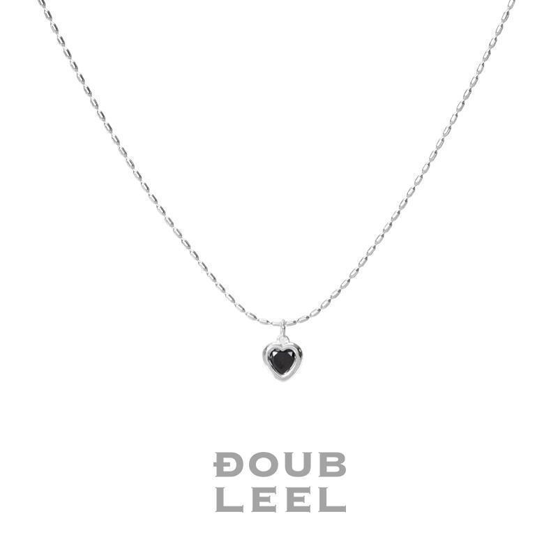 Korean Style Zirconia Heart Necklace - Trendy Layered Clavicle Chain for Women