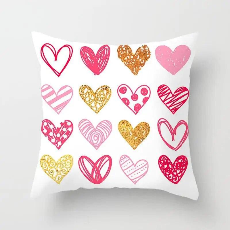 Seat Living Room Sofa Pillowcase Valentine's Day Love Cushion Cover Red Pink Heart  Home Decor
