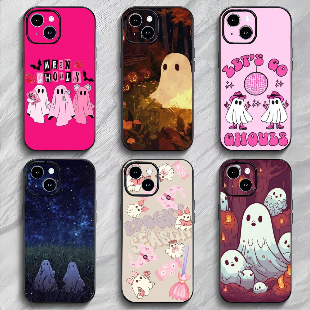 Spooky Adorable Dark Cute Ghost Phone Case Phone Case Soft Packaging Lightweight For iPhone17 16 15 14 13ProMax