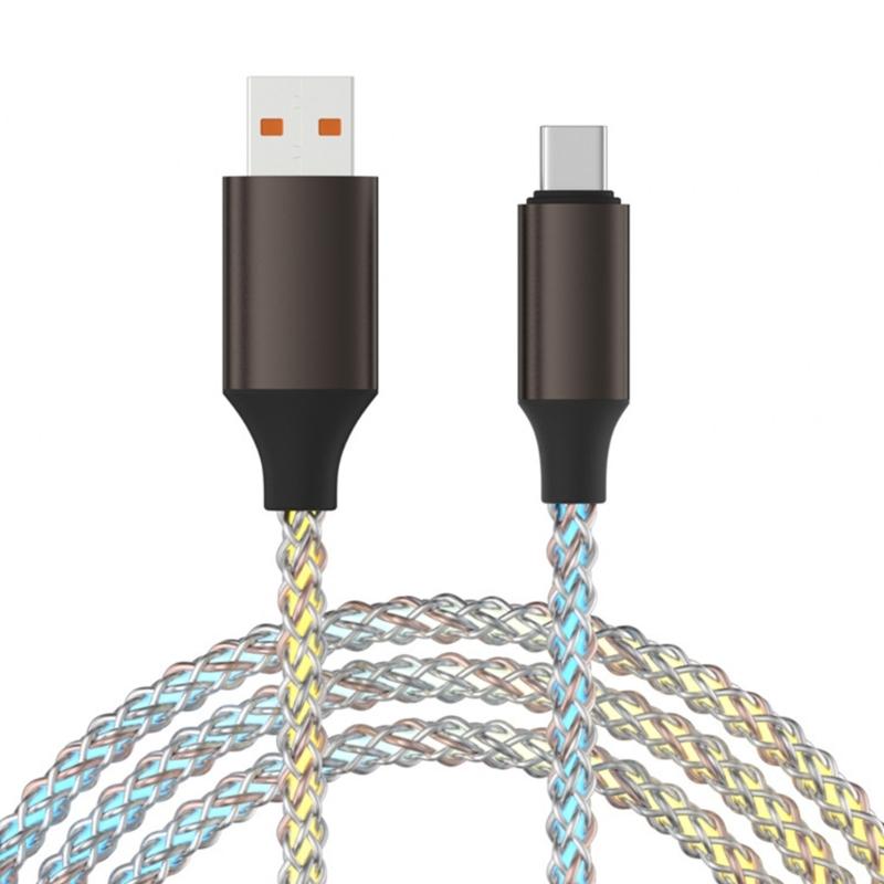 

Braided Type C Charges Cable with Light Effects 66W Rapid Charges Cord 1m Length Charging Cable for Multiple Devices 1