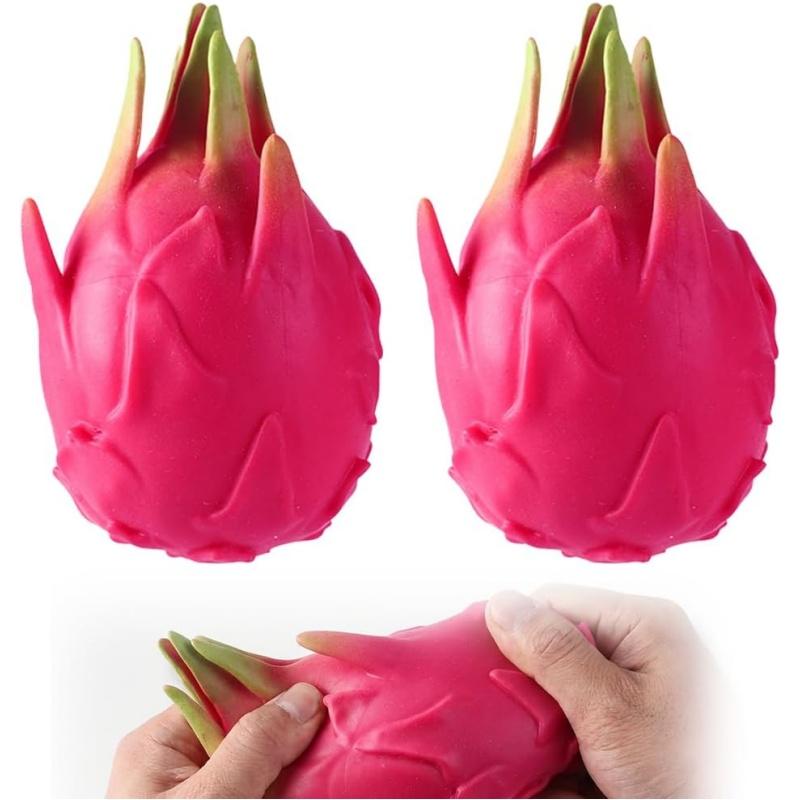 Jumbo Dragon Fruit Squishy Stress Relief Toy, Realistic Slow Rising Fruit Squeeze Sensory Toy For Home Office Adults