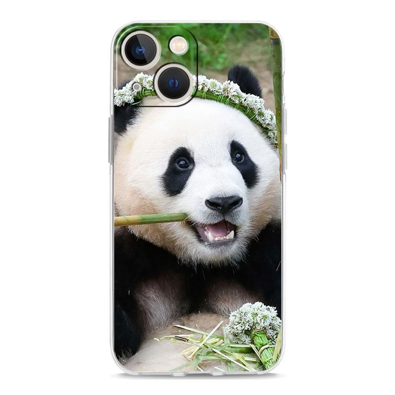 Custodia per Telefono Per iPhone 17 Custodie iPhone Air 16 15 12 13 14 Pro Max 7 8 Plus 16Pro iPhone11 Trasparente Morbida Cover panda