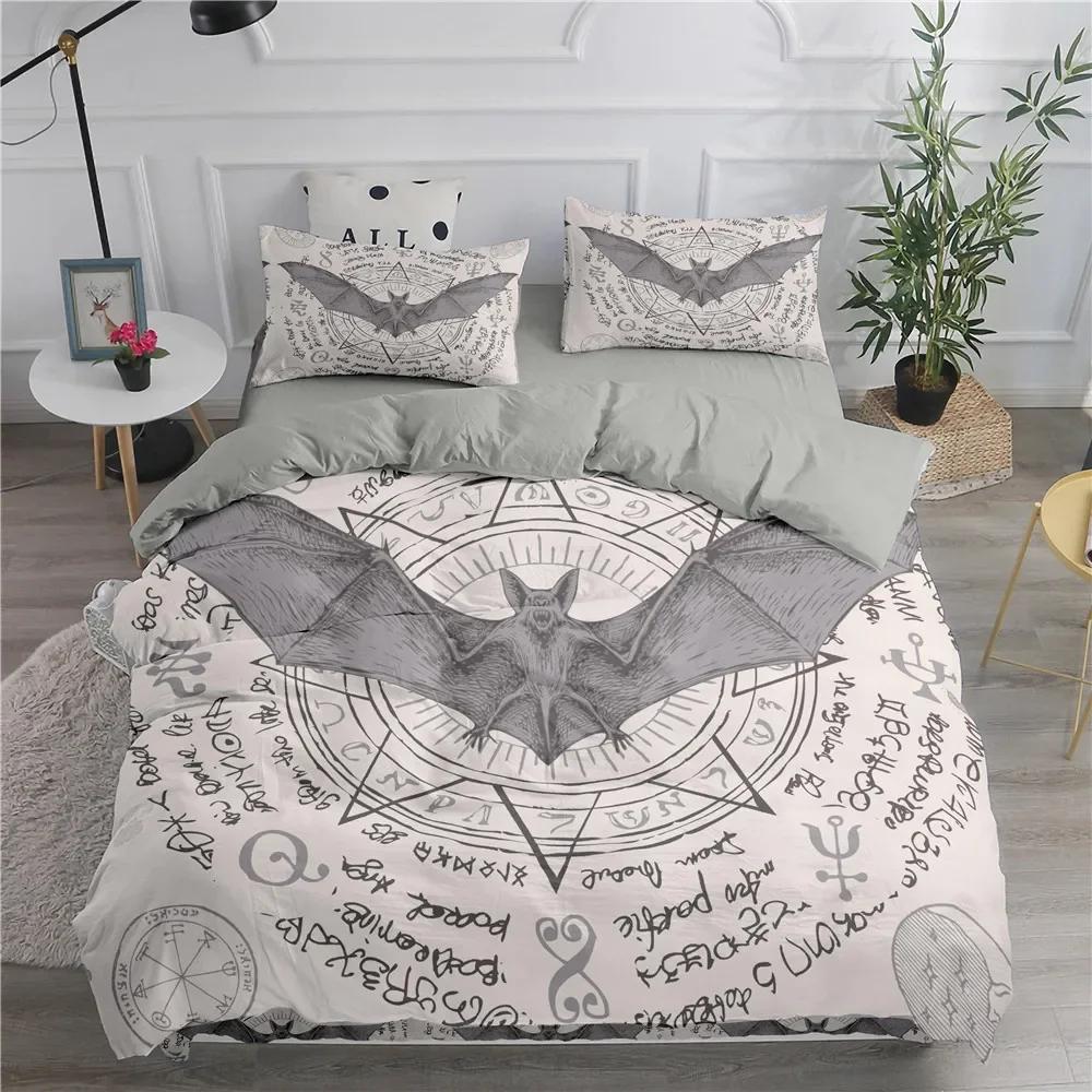 Bettdecke Halloween Fliegender Vampir Bettwäsche-Set Fledermäuse Hexerei Magie Bettdecke Einzel Doppel King Polyester