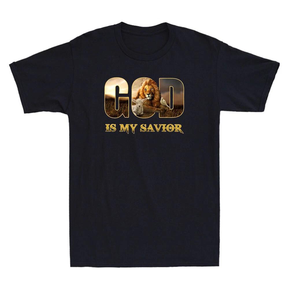 Jesus Is My Savior Lion Of Judah Lamb Of God Faith Christian Retro Men s T-Shirt L