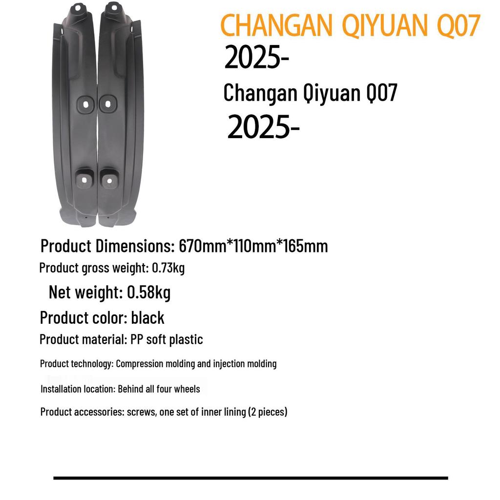Changan Qiyuan Q07 2025 Rear Wheel Liner Fender