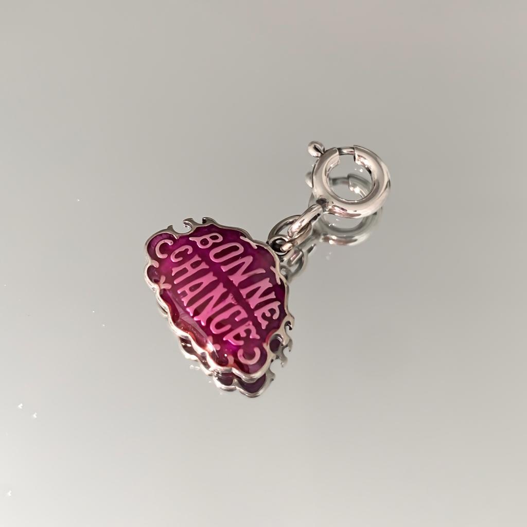 Colorful Double-Sided Enamel Good Luck Brand Single Pendant Ins Cold Wind Niche Light Luxury Design Necklace Premium