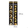 1 Pair Happy Year Porch Sign Hanging Banners Decorations Photo Props Ornament Party for