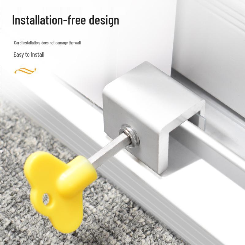 Aluminum Alloy No-Drill Child Safety Window Restrictor Lock