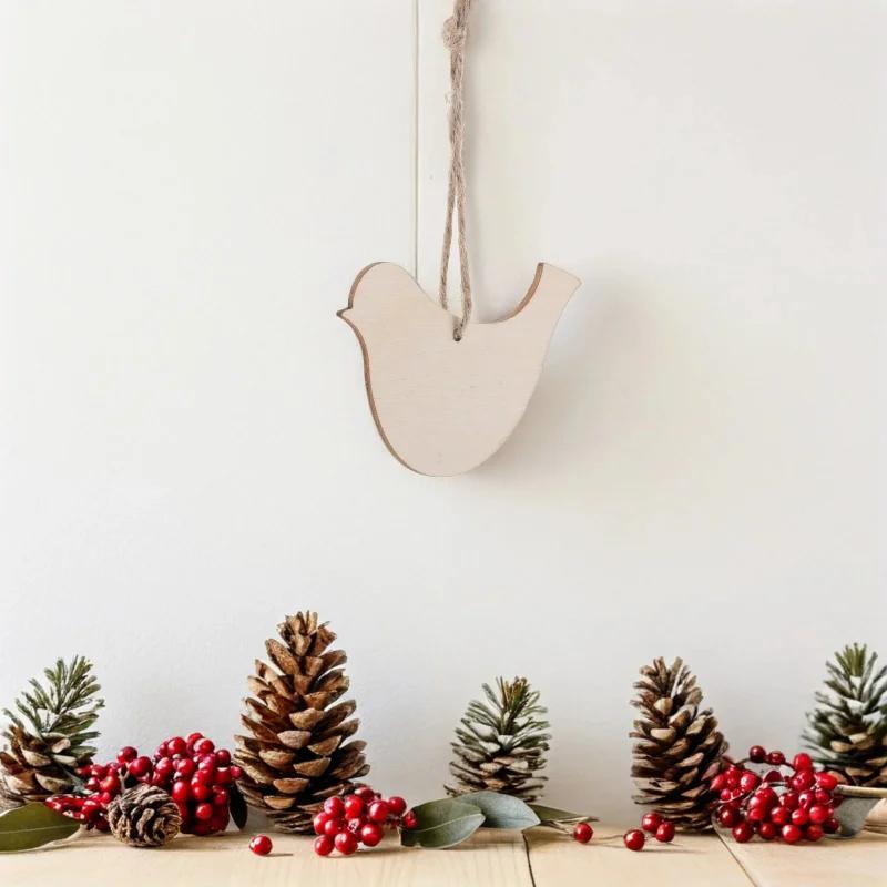 A Top Quality Cutouts For Unfinished Wooden Bird Shapes Natural Slices Diy Wood Crafts Painting Hanging Bird Ornaments With Jute