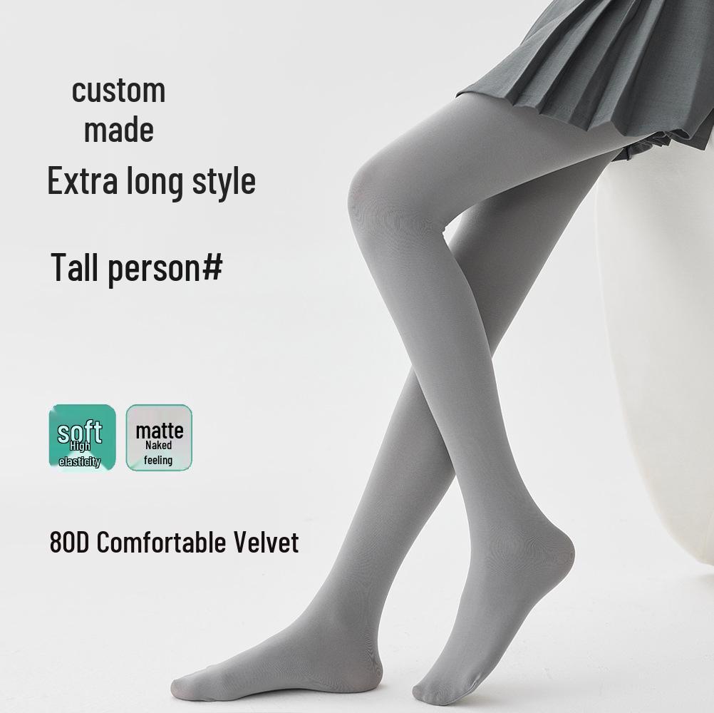 Spring & Autumn 80D Velvet Sheer Tights, Matte Gray Leggings for Women