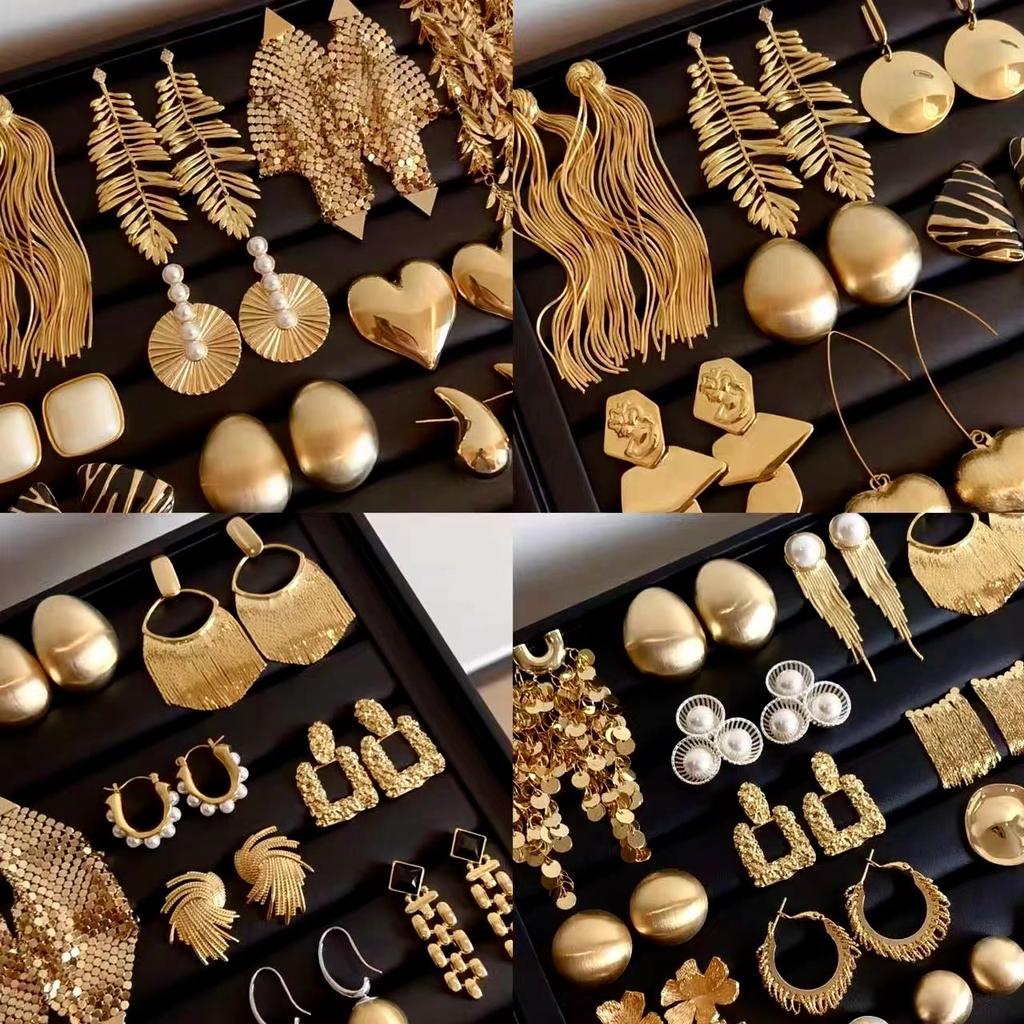 Silver Needle Medieval Round Flower Fringed Earrings Retro Metal Stud Earrings Temperament Light Luxury Earrings Women