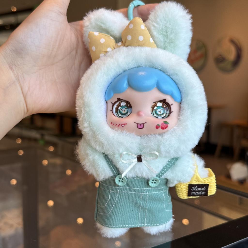 Whimsical Vinyl-Face Plush Doll - Creative Trendy Pocket Pendant Keychain, Portable Cute Companion