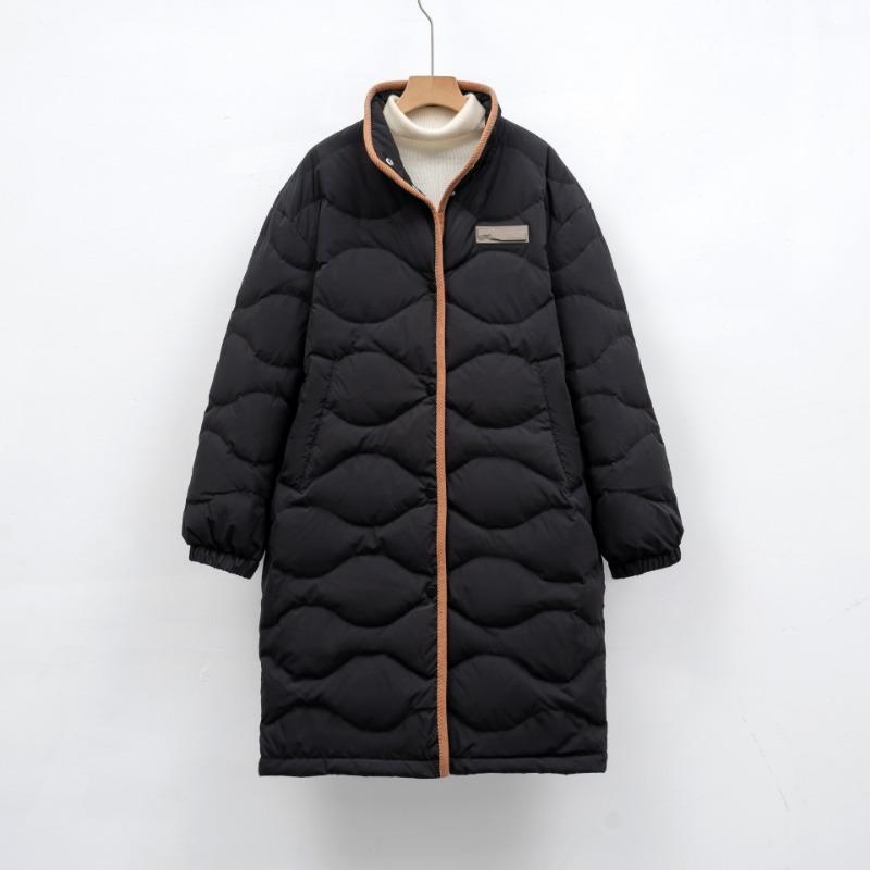 Pinghu new national standard 90 down jacket casual winter warm new outdoor wind stand-up collar loose long coat women