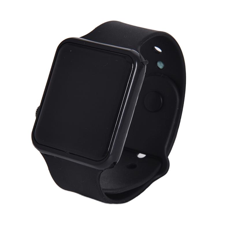 

Square Silicone Digital Watch Red Led Watches Metal Wristwatch Sport Clock Hours чорний