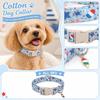 Adjustable Cotton Dog Collar with Plastic Buckle and Metal D-Ring Durable Design Suitable for Small Medium Large Dogs Comfortable Fit