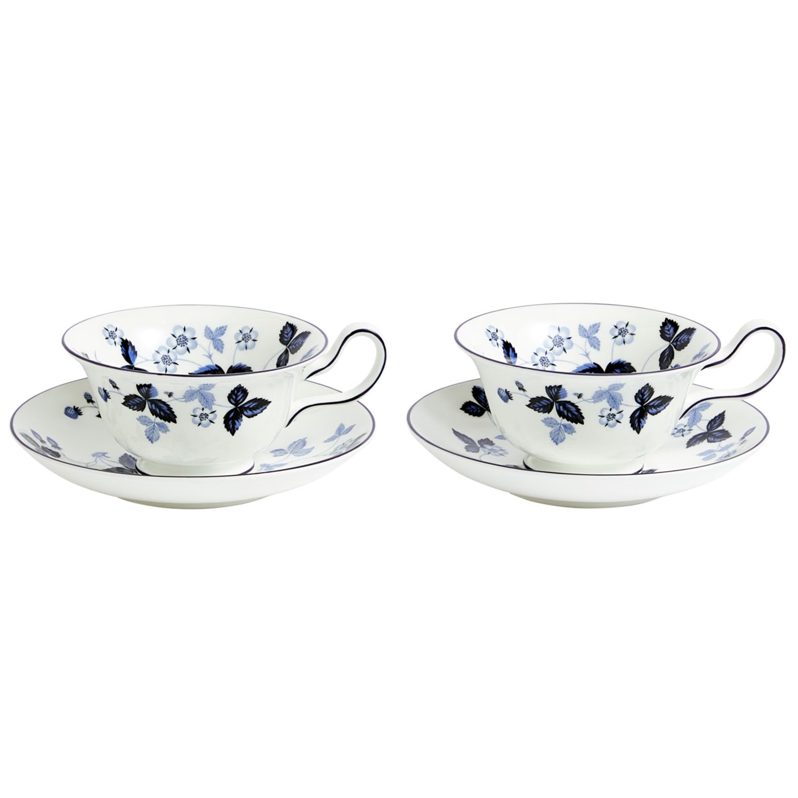 

Wedgwood Strawberry Ink Blue Teacup Saucer Set with Peony Perfect for Weddings and Other Special Occasions [Officially Imported] & (200ml) Design,