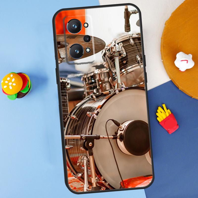 Musical Instrument Drum For Realme GT 6 6T 5 GT7 Pro C61 C75 C55 C51 C21Y C25S C67 C53 13 12 10 11 14 Pro Plus Case
