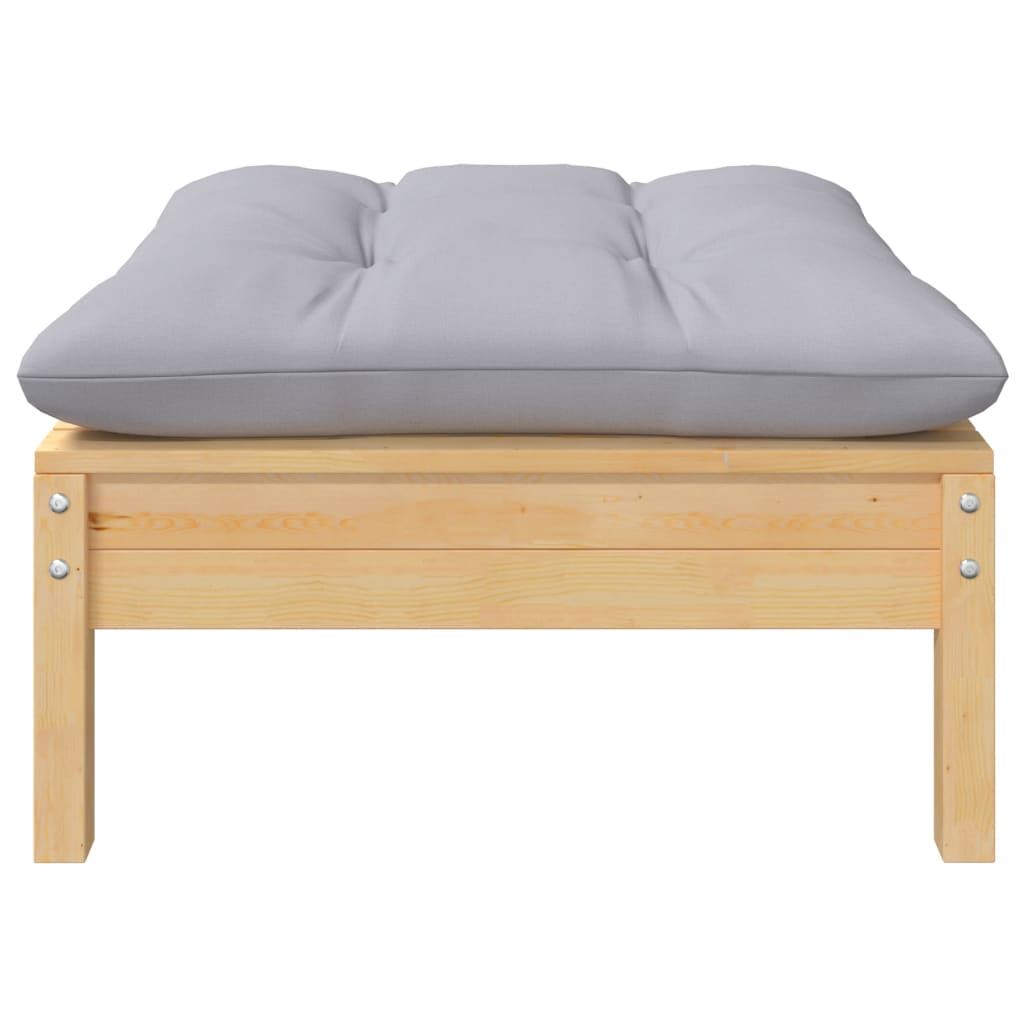 Vidaxl 5-Cz. Garden Lounge Set, Grey Cushions, Pine