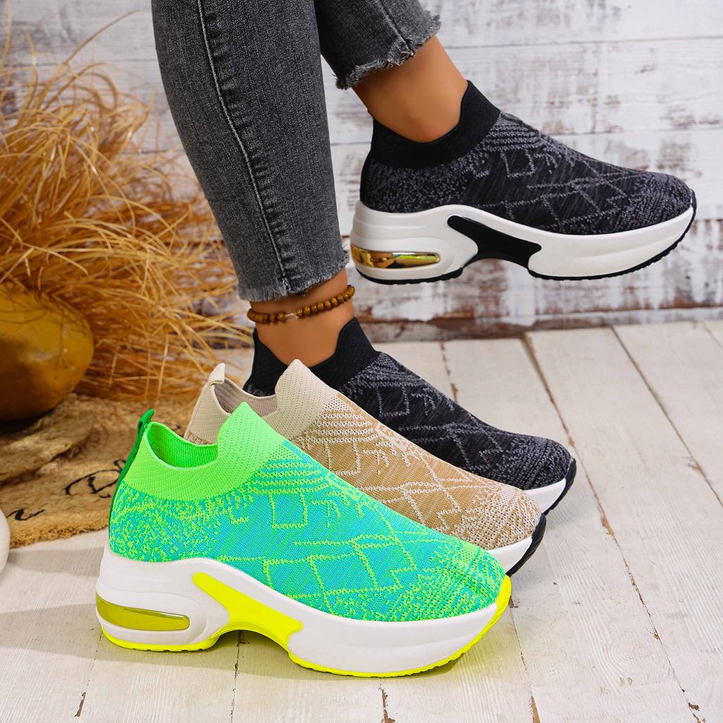 Fashion New 2025 Women Slip On Sneakers Anti-slip Platform Wedge Sneakers Women Slip On Casual Lady Mesh Shoes Women Zapatos De Mujer