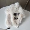 Cute bear ears thickened warm hat women's fashion versatile plush hat travel ear protection Lei Feng hat