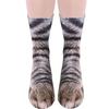 3D Animal Paw Mid-Calf Socks - Cartoon Print, Fun Hoof Design for Adults, Cat & Dog Styles