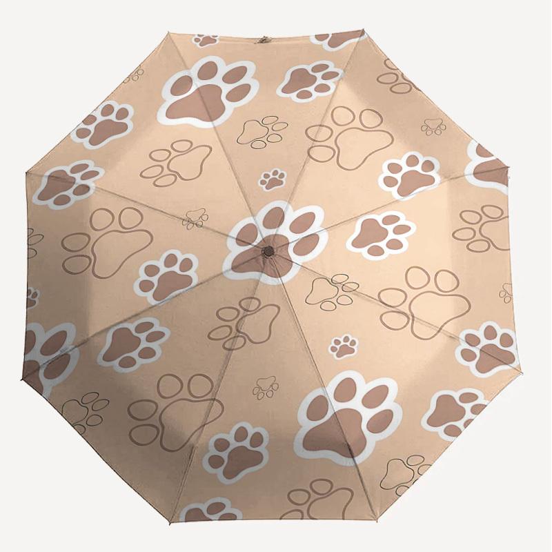 1PC Paw prints Umbrella-8-Rib Reinforced Portable Folding Travel Suitable for All Seasons Outdoor Daily Use-J372