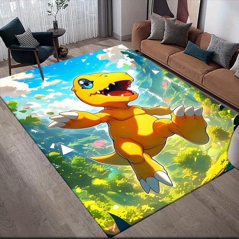 Digimon Agumon Theme Area Rug, Digimon Fan Soft Carpet, Ideal Gift.chl