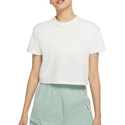 Crop Tops Women's White Crew Neck Moderate DA0324-121