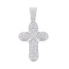 Men Hip Hop Cuban Chain Alloy Necklace Trendy Rap Style Full Diamond Wrapped Cross Pendant Street Fashion Accessories
