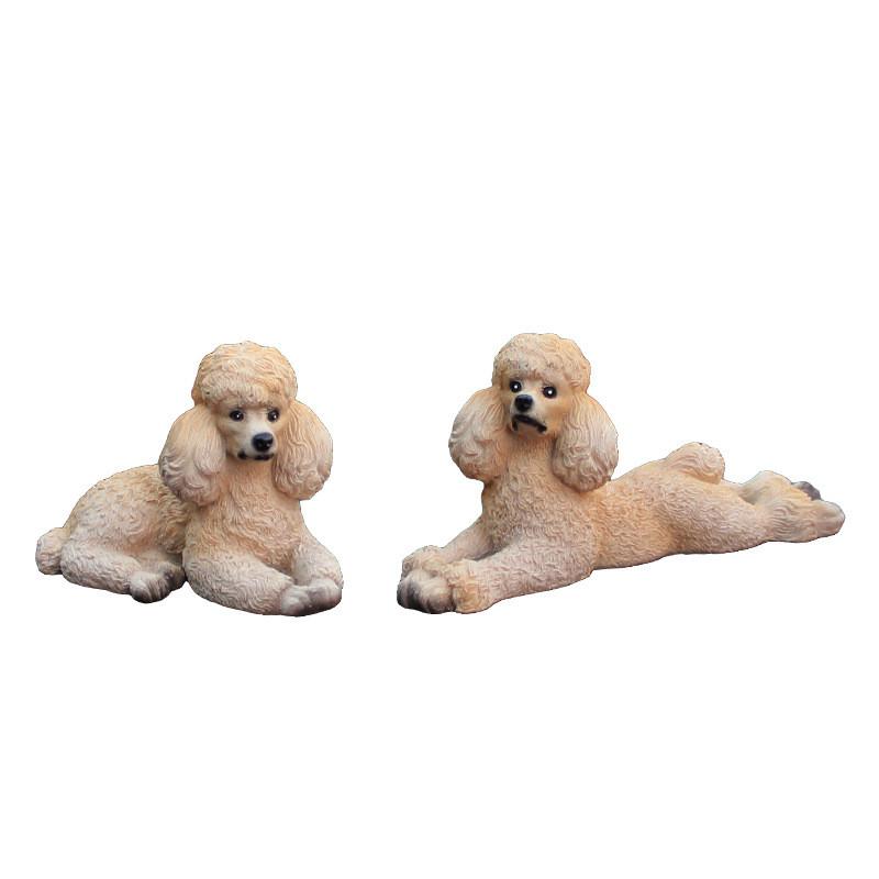 Poodle Simulated Resin Model Tabletop Figurine Micro Landscape Garden Decoration