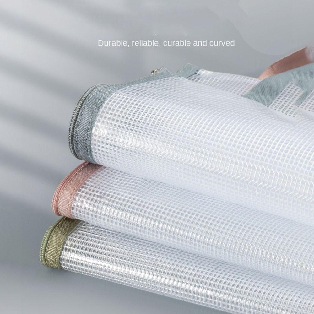 Zipper A4 Storage Bag Mesh Stationery New File Folders Office