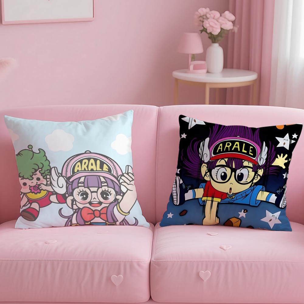 classic anime Dr Slump Cushion Cover Soft  EasyWash Pillow Case  Versatile for Couch Bed Travel and Office