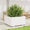 VidaXL Planter White 90x90x49.5 Cm Solid Pine Wood, Outdoor Planter, Flower Box, Tomato Planter, Planter of 3282535
