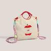 Embroidery Cute Apple Bucket Bag Girls New Mobile Phone Bag Versatile Commuter Shoulder Messenger Bag
